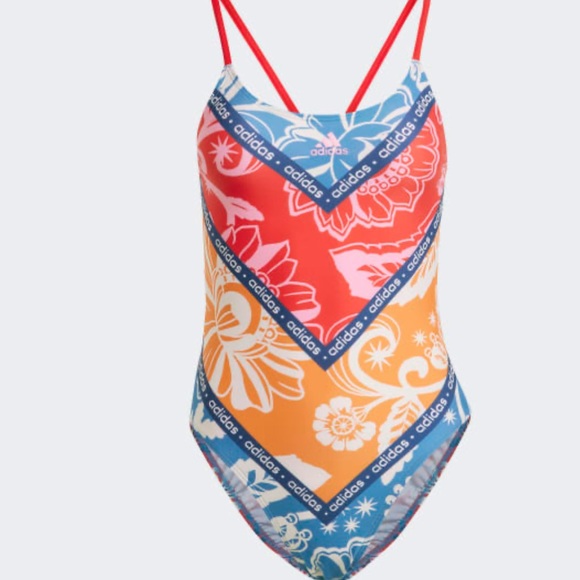 adidas x FARM RIO Swimsuit - Vivid Red/Bliss Pink - NWT - Picture 4 of 6